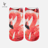 New 3D Print Casual Polyester Socks Flamingo Women Durable Socks Cute Low Cut Ankle Sock Cartoons Casual Type Teenager Socks