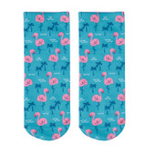 New 3D Print Casual Polyester Socks Flamingo Women Durable Socks Cute Low Cut Ankle Sock Cartoons Casual Type Teenager Socks