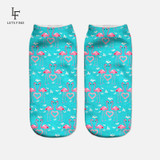 New 3D Print Casual Polyester Socks Flamingo Women Durable Socks Cute Low Cut Ankle Sock Cartoons Casual Type Teenager Socks