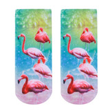 New 3D Print Casual Polyester Socks Flamingo Women Durable Socks Cute Low Cut Ankle Sock Cartoons Casual Type Teenager Socks