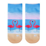 New 3D Print Casual Polyester Socks Flamingo Women Durable Socks Cute Low Cut Ankle Sock Cartoons Casual Type Teenager Socks