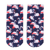 New 3D Print Casual Polyester Socks Flamingo Women Durable Socks Cute Low Cut Ankle Sock Cartoons Casual Type Teenager Socks