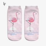 New 3D Print Casual Polyester Socks Flamingo Women Durable Socks Cute Low Cut Ankle Sock Cartoons Casual Type Teenager Socks