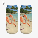 New 3D Print Casual Polyester Socks Flamingo Women Durable Socks Cute Low Cut Ankle Sock Cartoons Casual Type Teenager Socks