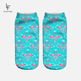 New 3D Print Casual Polyester Socks Flamingo Women Durable Socks Cute Low Cut Ankle Sock Cartoons Casual Type Teenager Socks