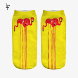 New 3D Print Casual Polyester Socks Flamingo Women Durable Socks Cute Low Cut Ankle Sock Cartoons Casual Type Teenager Socks