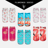 New 3D Print Casual Polyester Socks Flamingo Women Durable Socks Cute Low Cut Ankle Sock Cartoons Casual Type Teenager Socks