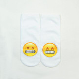 New 3D Emoji Socks Women Fashion Single Side Printing Men women Cotton Socks Unisex Socks Pattern Funny Low Ankle Socks