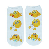New 3D Emoji Socks Women Fashion Single Side Printing Men women Cotton Socks Unisex Socks Pattern Funny Low Ankle Socks