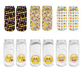 New 3D Emoji Socks Women Fashion Single Side Printing Men Cotton Socks Unisex Socks Pattern Meias Feminina Funny Low Ankle Socks