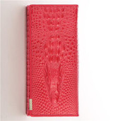 New 3D Crocodile Grain Women Long Wallets Genuine Leather Embossed Design Draw-out Type Female Wallet Clutch Purses Carteira