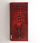 New 3D Crocodile Grain Women Long Wallets Genuine Leather Embossed Design Draw-out Type Female Wallet Clutch Purses Carteira