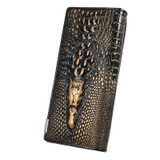 New 3D Crocodile Grain Women Long Wallets Genuine Leather Embossed Design Draw-out Type Female Wallet Clutch Purses Carteira