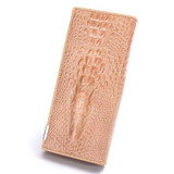 New 3D Crocodile Grain Women Long Wallets Genuine Leather Embossed Design Draw-out Type Female Wallet Clutch Purses Carteira