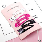 New 3 Pairs/set Cartoon Girls Hairpins Hair Clips Pins Printed Children Hair Clips Jewelry Set Girls Kids Baby Hair Accessories
