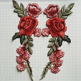 New 2pcs/Set Rose Applique Embroidery Flower Patches For Clothing Appliques Flores Bordadas Atacado Sewing Flower PatchesLQW0332