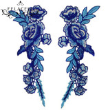 New 2pcs/Set Rose Applique Embroidery Flower Patches For Clothing Appliques Flores Bordadas Atacado Sewing Flower Patches