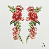 New 2pcs/Set Rose Applique Embroidery Flower Patches For Clothing Appliques Flores Bordadas Atacado Sewing Flower Patches