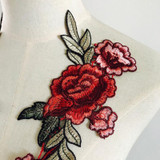 New 2pcs/Set Rose Applique Embroidery Flower Patches For Clothing Appliques Flores Bordadas Atacado Sewing Flower Patches