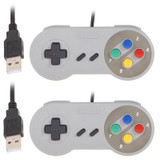New 2pcs Super Game Controller for SNES USB Classic Gamepad  for PC MAC Games for XP/Vista/Windows7/8/ Mac os for Nintendo SNES
