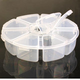 New 2Pcs Nail Art Rhinestones Beads Display Box Storage Case 8Compartments Joyas caja de almacenamiento Box Drug Storage Box Hot