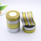 New 25 yards/roll Gold Onions Belt Silk Ribbon Wedding Satin 6 different size (6 mm to 40 mm) Gift Pack Lace DIY decoration