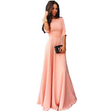 New 2018 Women Vintage Long Sleeve Long Dress Ladies Evening Party Long Maxi Dress