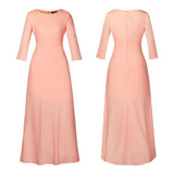 New 2018 Women Vintage Long Sleeve Long Dress Ladies Evening Party Long Maxi Dress