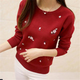 New 2018 Women Sweaters Autumn Winter Long Sleeve Embroidery Ladies Pullover High Elastic Tricot Jumper Solid Warm Tops