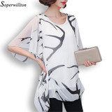 New 2018 Women Blouse Shirt Ruffle Chiffon Blouses Loose Shirts Ladies Casual Top Female Women Clothing Blusas Plus Size L-5XL