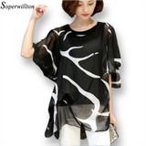 New 2018 Women Blouse Shirt Ruffle Chiffon Blouses Loose Shirts Ladies Casual Top Female Women Clothing Blusas Plus Size L-5XL