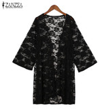 New 2018 Summer Kimono Cardigan Beach Cover-Ups Blusas Women Embroidery Tops Blouse Blouses Sexy Lace Plus Size Shirt Tops