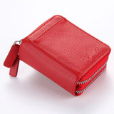 CUIKCA RFID Wallet Women Men Wallet Creative Wallet Double Zippers Mini Coin Slim Wallet Purse Accordion style ID&amp;Card Holders