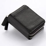 CUIKCA RFID Wallet Women Men Wallet Creative Wallet Double Zippers Mini Coin Slim Wallet Purse Accordion style ID&amp;Card Holders