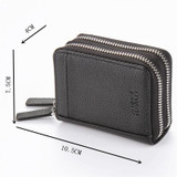 CUIKCA RFID Wallet Women Men Wallet Creative Wallet Double Zippers Mini Coin Slim Wallet Purse Accordion style ID&amp;Card Holders