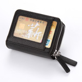 CUIKCA RFID Wallet Women Men Wallet Creative Wallet Double Zippers Mini Coin Slim Wallet Purse Accordion style ID&amp;Card Holders