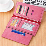 CUIKCA New Fashion Brand Wallet Women Wallet Coin Zipper Ultrathin Long Wallet Purse Retro Nubuck Leather ID &amp; Card Holder 1380