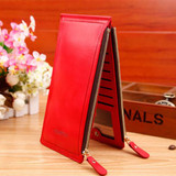 CUIKCA Fashion Wallet Women Wallet Double Zippers Retro Ultrathin Coins Wallet Women Purse Billfold Handbag ID Card Holders 1039