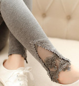 CUHAKCI Women Cotton Clothing Knitted Legin High Elastic Leggings Hollow Out Lace Diamond Legging Section Spring Autumn Trousers