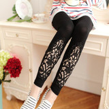 CUHAKCI Women Cotton Clothing Knitted Legin High Elastic Leggings Hollow Out Lace Diamond Legging Section Spring Autumn Trousers