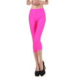 CUHAKCI Summer Casual Leggins Candy Neon Leggings Women High Stretched Sportswear Woman Legging Mid Calf 16 Colors