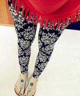 CUHAKCI 2017 Fashion Design Leggins Women Grid Leggings Floral Patterned Letter Print Leggins Female Cross Skull Stripe Leggings