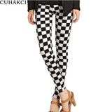 CUHAKCI 2017 Fashion Design Leggins Women Grid Leggings Floral Patterned Letter Print Leggins Female Cross Skull Stripe Leggings
