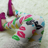 CUHAKCI 2017 Fashion Design Leggins Women Grid Leggings Floral Patterned Letter Print Leggins Female Cross Skull Stripe Leggings