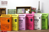 Cube Large iron storage box Vintage Wall Hanging Box Sundries Holder Retro Letter Mail-box Cabinet organizer Home Decoration box