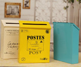 Cube Large iron storage box Vintage Wall Hanging Box Sundries Holder Retro Letter Mail-box Cabinet organizer Home Decoration box
