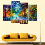Cuadros Decoracion Walking In The Quiet Street Canvas Printings For Living Room  4Pcs Wall Painting Modern Arts cuadros modernos