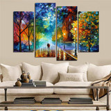 Cuadros Decoracion Walking In The Quiet Street Canvas Printings For Living Room  4Pcs Wall Painting Modern Arts cuadros modernos