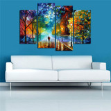 Cuadros Decoracion Walking In The Quiet Street Canvas Printings For Living Room  4Pcs Wall Painting Modern Arts cuadros modernos