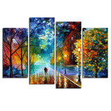 Cuadros Decoracion Walking In The Quiet Street Canvas Printings For Living Room  4Pcs Wall Painting Modern Arts cuadros modernos